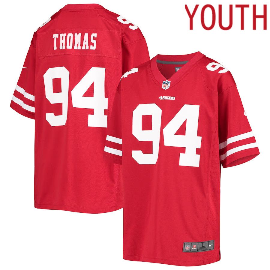 Youth San Francisco 49ers #94 Solomon Thomas Nike Scarlet Game Player NFL Jersey->customized nfl jersey->Custom Jersey